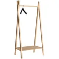 Mid.you Kleiderständer Noble, Natur, Holz, Bambus, vollmassiv, 74x180x50 cm, Schuhablage, Jackenhalter, Garderobe, Garderobenständer