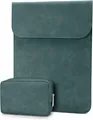TECOOL 13,3 Zoll Laptop Hülle Tasche Leder, MacBook Tasche - Dunkelgrün