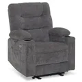 M MCombo Relaxsessel mit Liegefunktion, Fernsehsessel Elektrisch Verstellbar, TV Sessel, Recliner Chair, Chenille Stoff, 7033 (Grau)