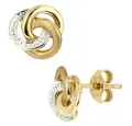 Schmuck Krone Paar Ohrstecker Ohrstecker mit 2 Diamanten, 585 Gelbgold, Gold 585
