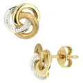 Ohrstecker Stecker mit 2 Diamanten Brillanten, 585 Gold teilrhodiniert, Damen