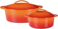 GSW Topf-Set Orange Shadow, Gusseisen (Set, 4-tlg., 1x Kochtopf Ø 24 cm, 1 x Bräter 32x25 cm, je mit Deckel), Induktion