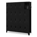 Jan Nowak Umkleideschrank 5B4A Fächerschrank Schließfachschrank mit 20 Fächern Wertfachschrank Metall Pulverbeschichtung 172 cm x 136 cm x 45 cm (H x B x T) (Schwarz)