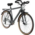 Zündapp T700 Trekkingrad Damen Herren 28 Zoll ab 160 cm Fahrrad Trekking Rad 21 Gang StVZO Trekkingbike grau 55 cm - Grau