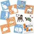 8 Stück Zeichenschablonen für Kinder / 15x15cm / HAUSTIERE / Malen