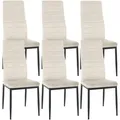 CLP 6er Set Esszimmerstühle Mayfair creme/Samt