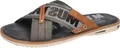Mustang Herren Pantolette Kreuzriemen Ziernähte Nieten 4152-705, Größe:41 EU, Farbe:Grau