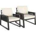 Tectake Aluminium Garten Lounge Set Captive Im Rope Design 7 cm Sitzpolster  Dicke Rückenkissen  76 50 x 67 x 85 cm Anthrazit