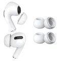 2 Paar Ersatz-Ohrstöpsel für AirPods Pro Gen 1 & 2 von MMOBIEL - Anti-Rutsch Silikon Ohrstöpsel Spitzen mit Geräuschreduzierungsloch, Tragbare Aufbewahrungsbox und Passt in Ladehülle - S – Weiß