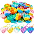 30 Stück(Herz) Pop Schlüsselanhänger Mini Fidget Spielzeug Partygeschenke für