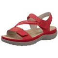Rieker Riemchensandale Sommerschuh, Sandalette, Keilabsatz, mit Gummizügen rot 43 EU