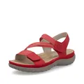 Rieker Damen Klassische Sandalen 64870, Frauen Sandalen,Sommerschuhe,Freizeitschuhe,offene Schuhe,Strandschuhe,rot (33),43 EU / 9 UK