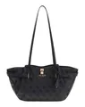 GUESS Yesba Girlfriend Shoulder Satchel Bag Schultertasche Coal Logo dunkelgrau