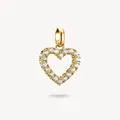 THOMAS SABO Charm Anhänger Herz 925 Silber vergoldet weiße Steine CC1237-414-14