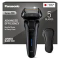 Panasonic Series 900 Premium Nass- und Trocken Rasierer ES-LV6U für Männer, 5-fach-Scherkopf mit Linearmotor und Bartdichtensensor Technologie, Pop-up Trimmer, matt-schwarz