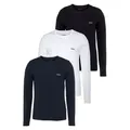 BOSS Langarmshirt longsleeve-Shirt R-Neck Classic COTTON 3pcs/pack (3-tlg) mit BOSS Logo-Schriftzug schwarz L (50)