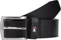Tommy Hilfiger Herren Gürtel New Denton 3,5 cm Belt Ledergürtel, Schwarz (Black), 85 cm