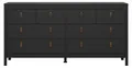 CALICOSY - Doppelte Kommode mit 8 Schubladen matt schwarz B159,6 cm – BARCELONE