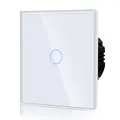 Touchschalter Glas 86mm 1 Weg Weiß LED Hinterlicht Unterputz