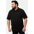JP1880 Poloshirt Poloshirt Bauchfit Basic Halbarm Piqué schwarz 4XL