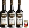Ponti Aceto Balsamico di Modena IGP, 3x500ml, aus ausgewählten Rebsorten+Polpa