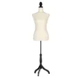 Semplix Schneiderpuppe - Torso, dekorativ mit Leinenbezug, höhenverstellbar