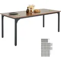 VEVOR Rechteckiger Esstisch Küchentisch Holztisch (180 cm / 136,1 kg belastbar) für 6–8 Personen, Bauernhaus-Esszimmermöbel mit Eisenbeinen - Braun
