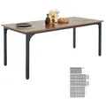 VEVOR Rechteckiger Esstisch Küchentisch Holztisch (180 cm / 136,1 kg belastbar) für 6_8 Personen, Bauernhaus-Esszimmermöbel mit Eisenbeinen, für