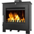 Kleiner Kaminofen K05, externe Zuluft, Holz&Kohle + dauerbrandf. – 4,6/6,2 kW - Schwarz