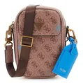 GUESS Milano Crossbody Micro Bag Umhängetasche Tasche Beige / Blue hellbraun Neu