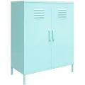 Mid.you Highboard Cache, Grün, Metall, Uni, 2 Fächer, 80x101x40 cm, stehend, Wohnzimmer, Kommoden & Sideboards, Highboards