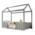 Kinderbett Hausbett 90x200 cm Bettgestell Rausfallschutz Kiefernholz Lattenrost