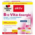 Doppelherz B12 Vita-Energie - Vegan und hochdosiert mit 450 µg Vitamin B12 pro Trinkfläschchen - 30 Trinkfläschchen mit Himbeer-Geschmack
