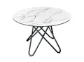 riess-ambiente Esstisch ELLIPSE - 120cm Marmor weiß Keramik Hairpin Legs made in Italy rund