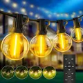 LED Lichterkette Außen 45M - 150FT Outdoor Lichterkette Strom mit 62+2 G40 Glühbirne Wetterfest Dimmbar Aussen Beleuchtung Warmweiß für Garten Terrasse Balkon Hochzeiten Pavillon