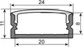 EUROLITE U-Profil 20mm für LED Strip schwarz 2m (51210970)
