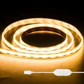 OULARA USB COB LED Streifen 5V Warmweiß 2700K,1M dimmbare 320LEDs COB LED Band Licht, Flexibler LED Strip Mit Speicher Funktion für TV Hintergrund beleuchtung,Schlafzimmer,Spiegel