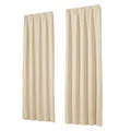 heimtexland Vorhang Blickdicht Thermovorhang Verdunklungsvorhänge 2er Set Kräuselband Deko Gardine isolierend Kälteschutz Sonnenschutz Schalldämmung Oekotex Typ139 Creme Natur HxB 245x135 cm