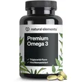 natural elements Premium Omega 3 – 120 Kapseln – GoldenOmega® mit 80% Omega 3 Anteil – in Triglycerid-Form – Laborgeprüft, aufwendig aufgereinigt und aus nachhaltigem Fischfang - ohne unnötige Zusätze