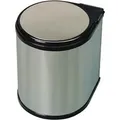 Sagero Abfalleimer / Türsammler 13 Liter Edelstahl/schwarz ab 40 cm Schrankbreite - Silber/Schwarz