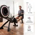 SportPlus I Rudergerät I mit Turbinenbremssystem für realistisches Rudergefühl, Luft Rudergerät, 8 Luftwiderstandsstufen, Trainingscomputer, kl...