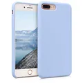 kwmobile Hülle kompatibel mit Apple iPhone 7 Plus/iPhone 8 Plus Hülle - Silikon Handy Case - Handyhülle weiche Oberfläche - kabelloses Laden - Hellblau