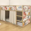 WANDKIND Aufkleber für IKEA KURA Kinderbett Hochbett Klebefolie Möbelfolie Sticker Kinderzimmer Blumen (Möbel nicht inklusive) IKB506 (5 Sticker Set)