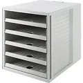 HAN Schubladenbox Regranulat Grau 5 Schübe 27,5 x 33 x 32 cm DIN C4