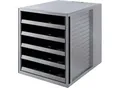 Schubladenbox SCHRANK-SET KARMA, 5 offene Schubladen, DIN A4, leichtlaufend, B 275 x T 330 x H 320 mm, grau