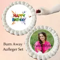 Burn Away Tortenaufleger Set Fondantpapier Esspapier  Geburtstag Happy Birthday
