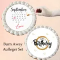 Burn Away Tortenaufleger Set Kalender Esspapier  Geburtstag Happy Birthday