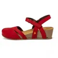 Art für Damen. 119313108003_008 Ledersandalen 1931 I Live rot (42), 3 bis 5 cm, Klettverschluss, Lässig