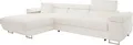 MIRJAN24 Ecksofa Torezio Mini, Stilvoll Eckcouch mit Bettkasten und Schlaffunktion, Einstellbare Kopfstützen, 280x170x70-90 cm (Farbe: Flow 06, Seite: Links)
