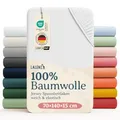 Laleni Jersey Spannbettlaken, 70x140cm, für Baby Beistellbett & Stubenwagen, 100% Baumwolle, Oeko-TEX Zertifiziert, Weiß
